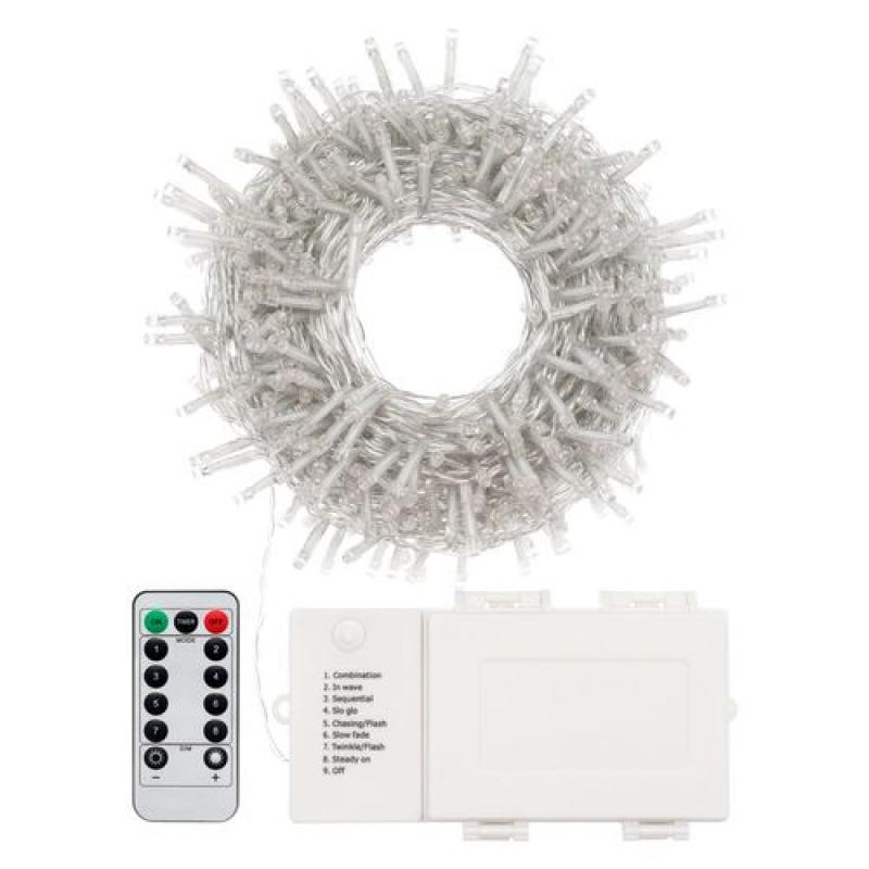 Catena 500 led telecomando 20mt cav trasp bianco freddo