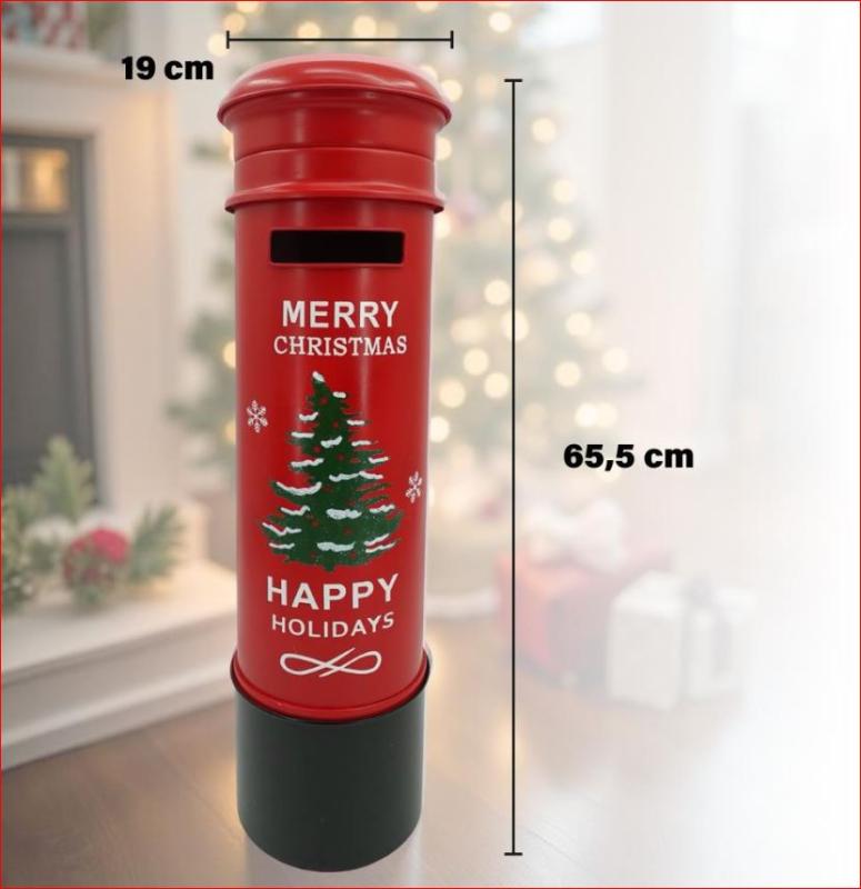 Cassetta postale natale cilindrica cm 19x19x65,5