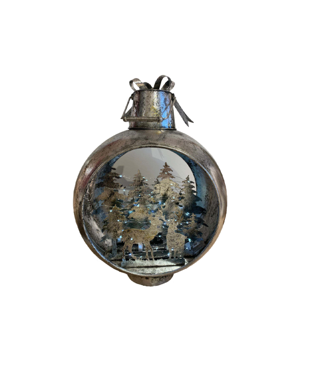 Sfera natalizia luminosa metallo d.60xh88