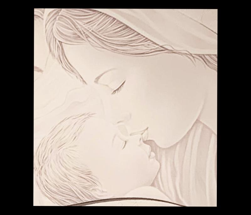 Quadro decorato con cornice bianca 98x58