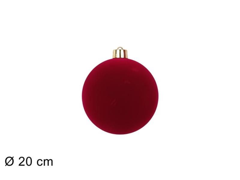 Pallina 20 cm  effetto floccato bordeaux