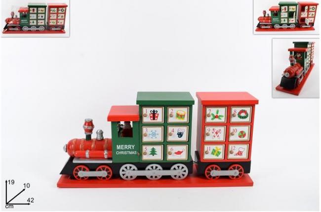 Treno legno calendario dell'avvento