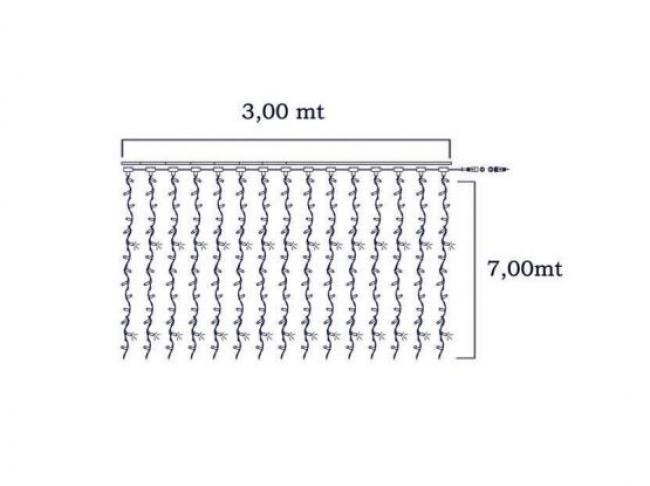 Tenda led 300x700 bianco