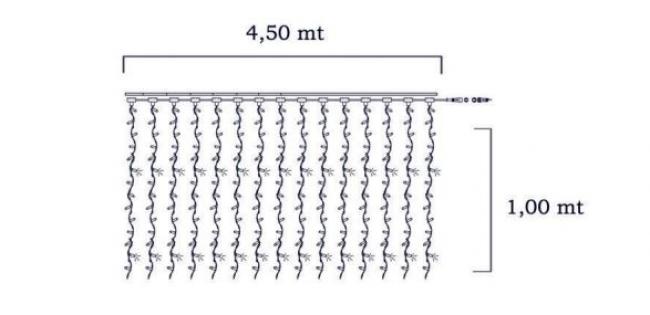 Tenda led 450x100 bianco