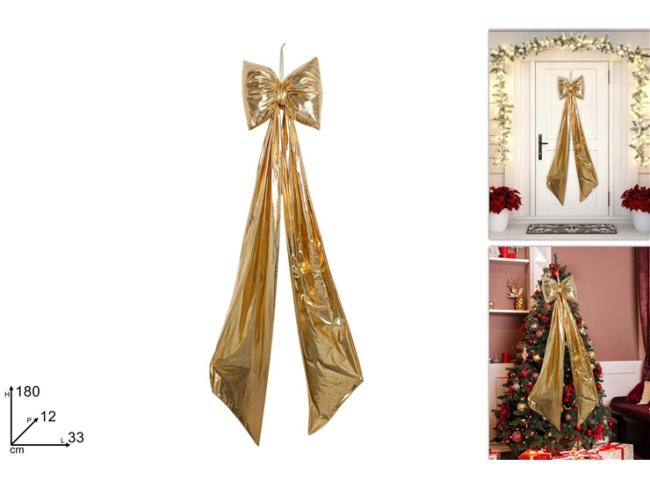 Fiocco natalizio oro laminato cm 180