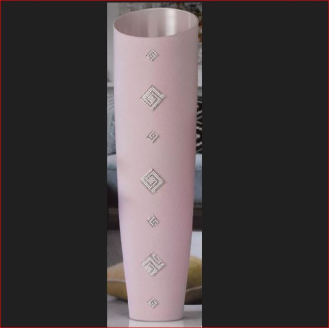 Vaso h 70 cm velluto rosa