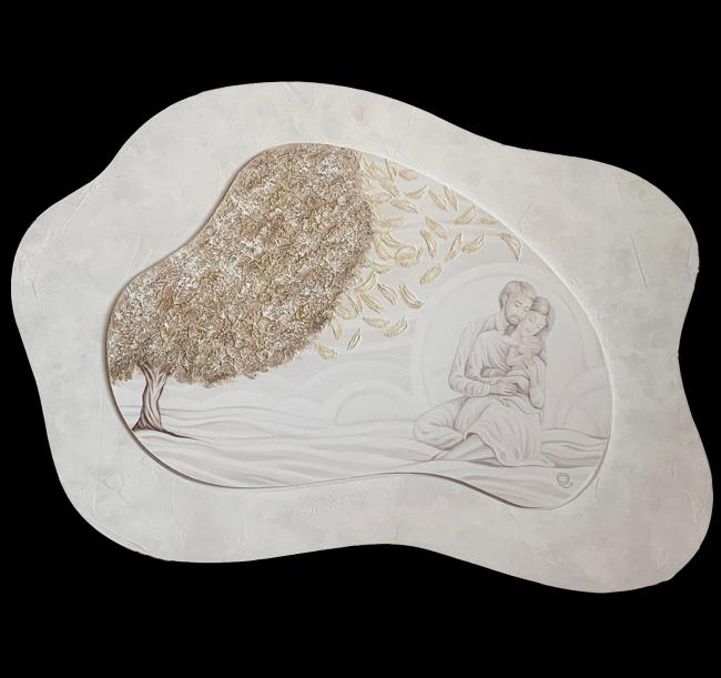 Quadro decorato con cornice bianca 70x50