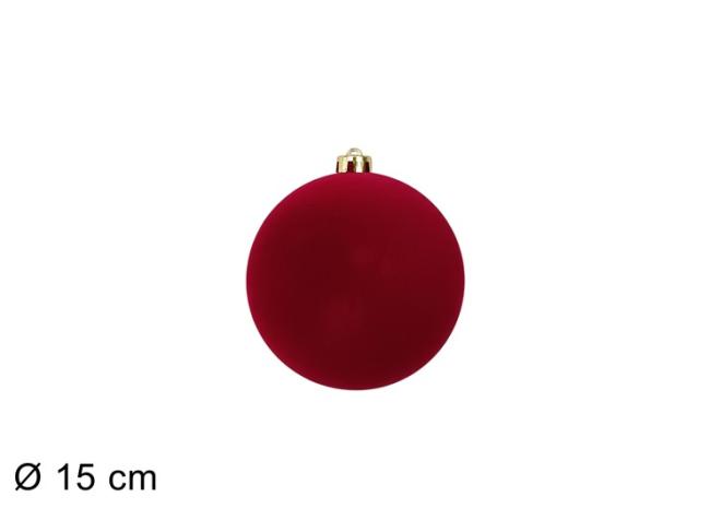 Pallina 15 cm  effetto floccato bordeaux