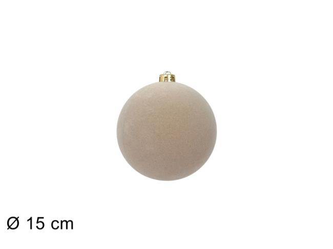 Pallina 15 cm  effetto floccato beige