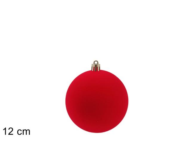Palla 12 cm floccata rossa