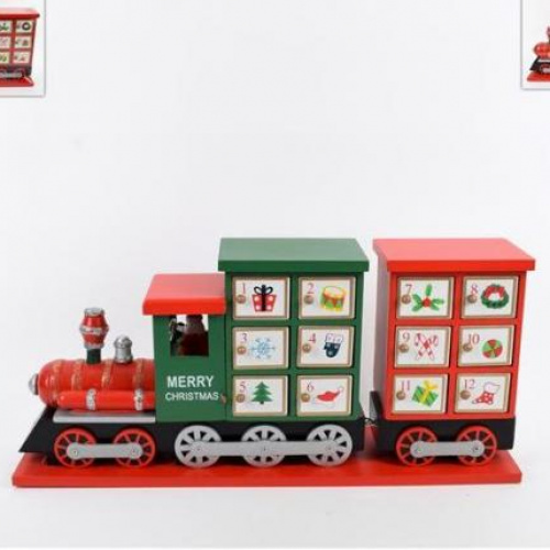 Treno legno calendario dell'avvento