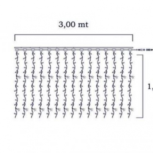 Tenda led 300x150 bianco flash bianco