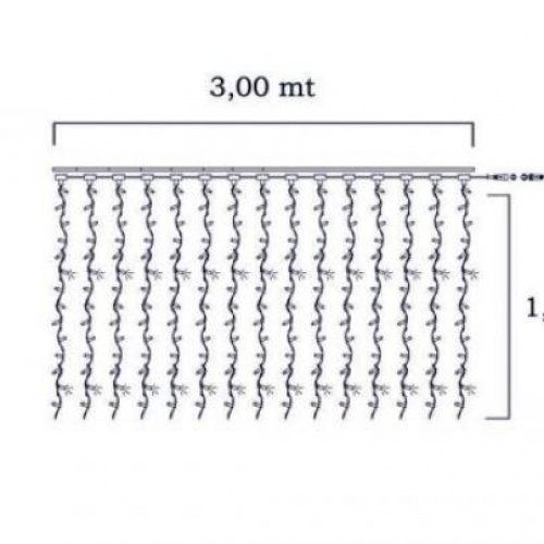 Tenda led 300x150 bianco flash blu