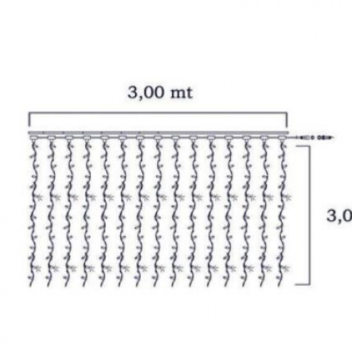 Tenda led 300x300 bianco flash blu