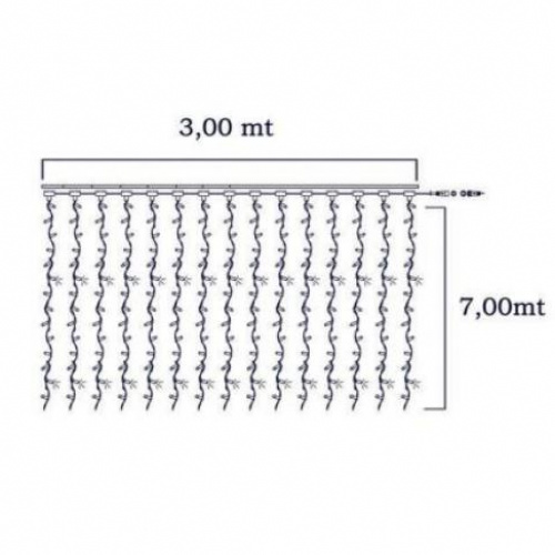 Tenda led 300x700 bianco