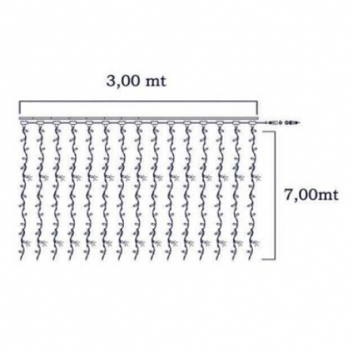 Tenda led 300x700 blu