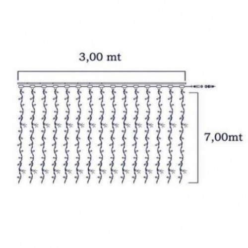 Tenda led 300x700 blu flash bianco