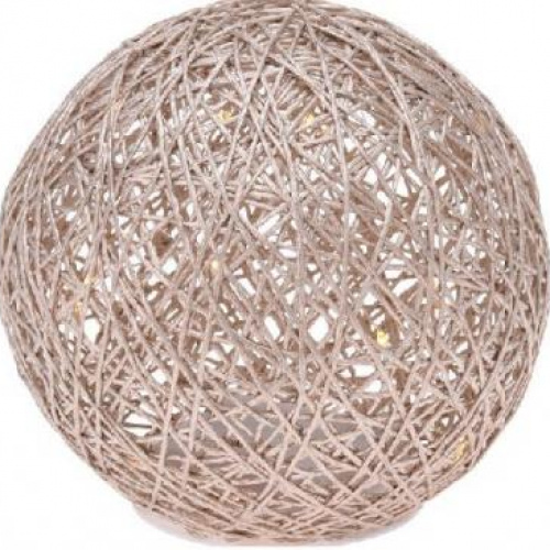 Sfera raffia oro cm 20 c/20led