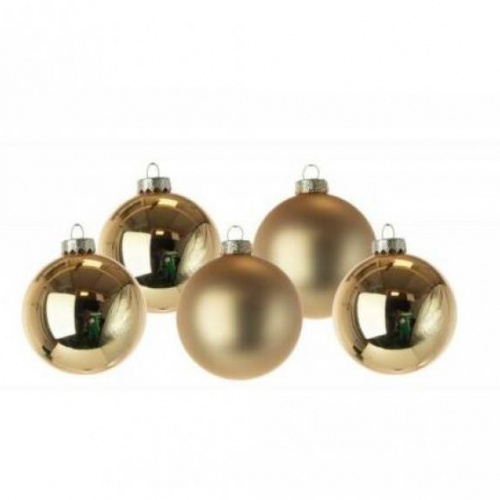 Box 16 palline vetro oro mm 80