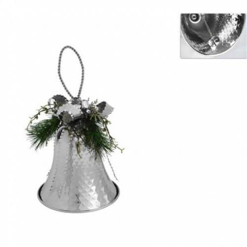 Campana c/campanello e bacche cm 18 silver