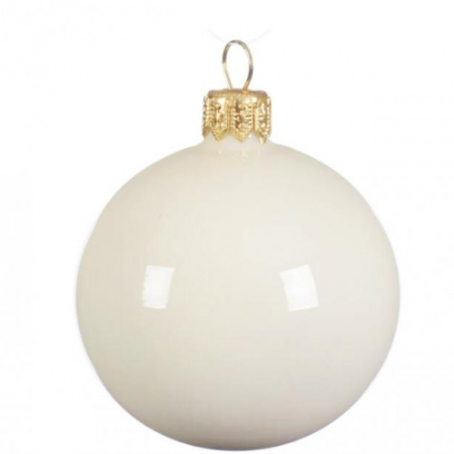 Box 36 palline vetro bianco perla mm 60