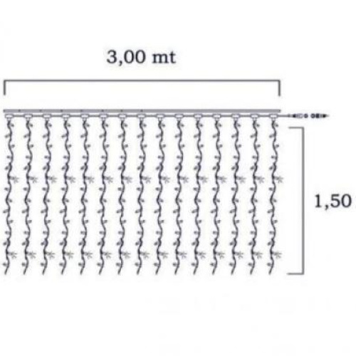 Tenda led 300x150 bianco caldo