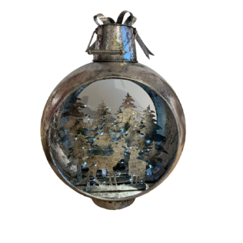 Sfera natalizia luminosa metallo d.60xh88