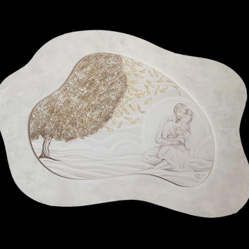 Quadro decorato con cornice bianca 70x50