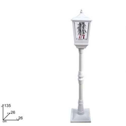 Lampione bianco 135 cm c/trenino c/movimento