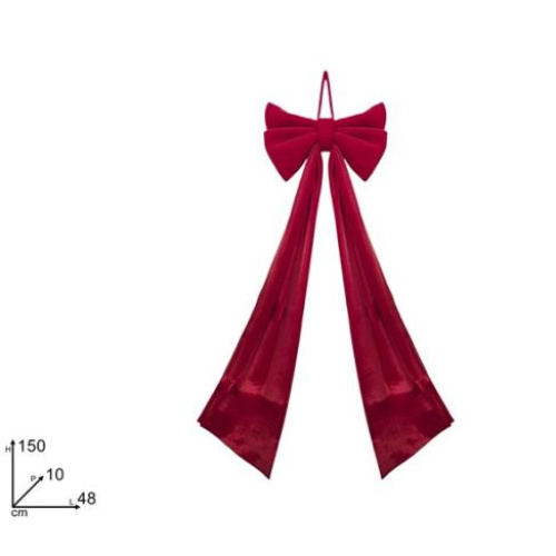 Fiocco natalizio bordeaux velluto 48x150 cm