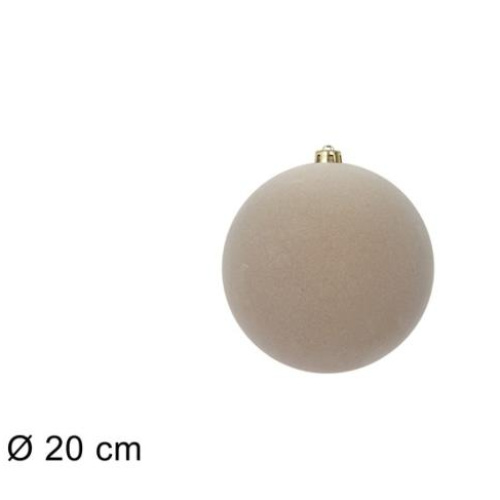 Pallina 20 cm  effetto floccato beige
