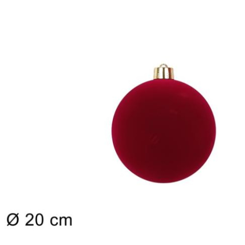 Pallina 20 cm  effetto floccato bordeaux