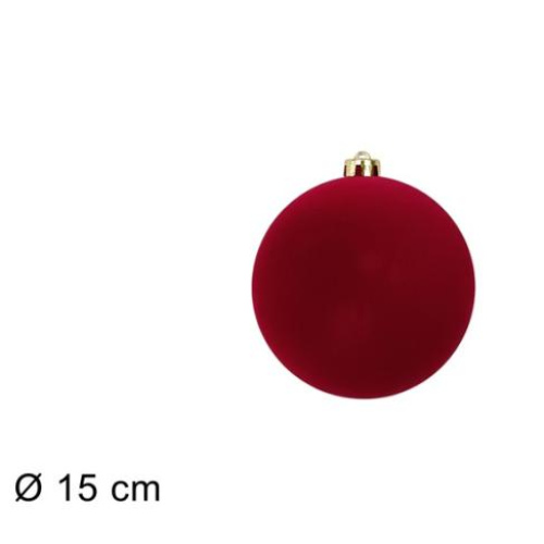 Pallina 15 cm  effetto floccato bordeaux