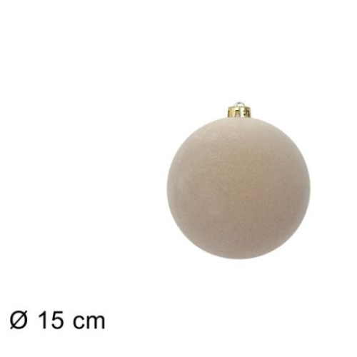 Pallina 15 cm  effetto floccato beige