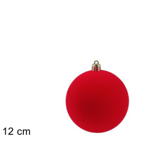 Palla 12 cm floccata rossa