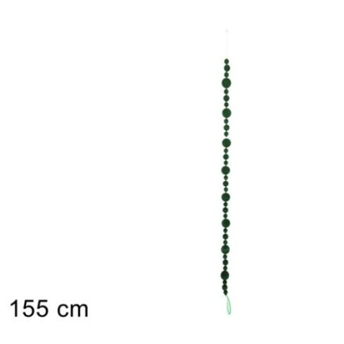 Ghirlanda 155 cm c/palle velluto verde