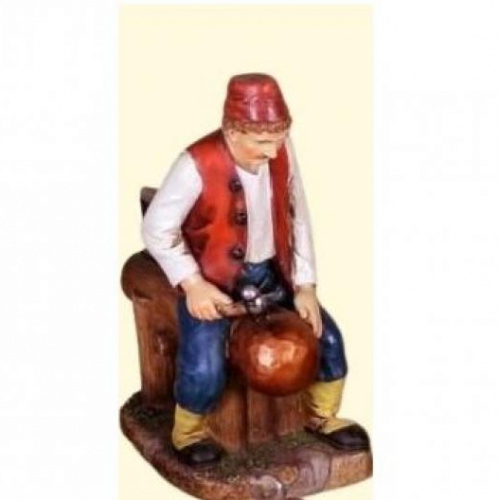 Figura in resina 20 cm fabbro seduto